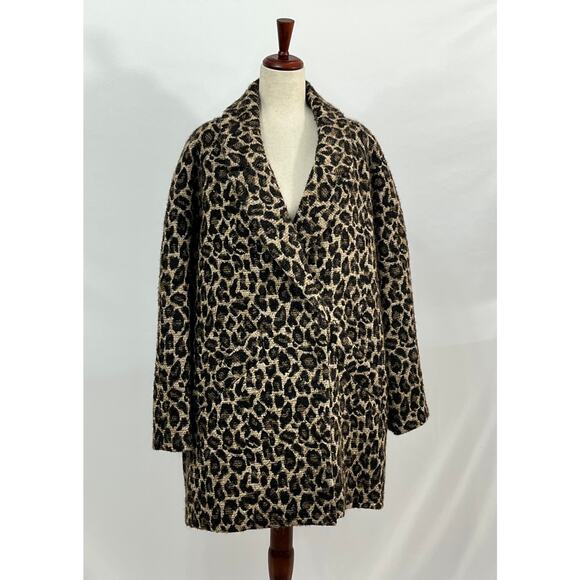 SEZANE Sz 44 12 Andrew Leopard Print Coat Jacket - Picture 10 of 10